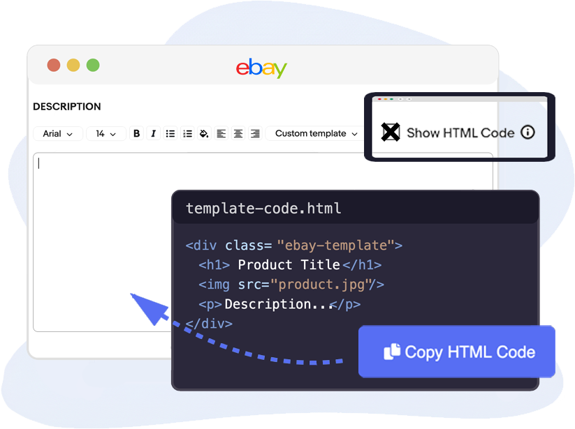 eBay listing steps illustration