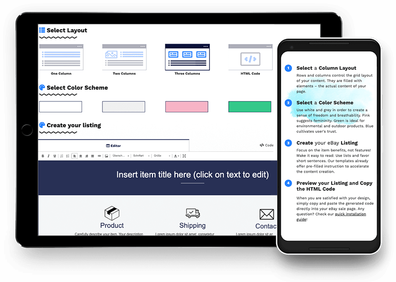 Free eBay Template & Listing HTML Generator Editor